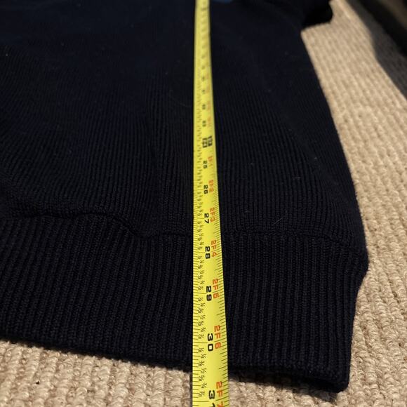 Barbour Storm Jumper Mens L Knit Wool Sweater Quarter Zip Pullover Blue - Picture 9 of 10